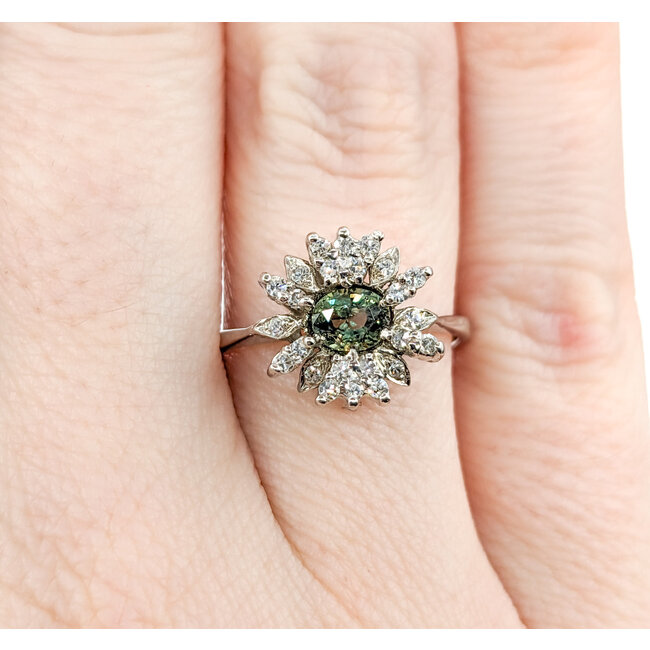 Ring .17ctw Diamonds .42ct Alexandrite 18kw Sz6.5 123110011