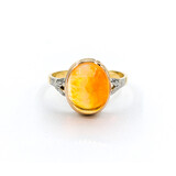  Ring Vintage 12x10mm Fire Opal 18ky Sz7.5 223120136