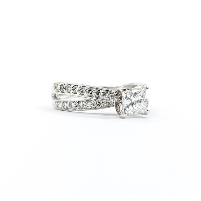 Ring GIA .72ct Princess Diamond .38ctw Diamonds 14kw Sz7 223120130