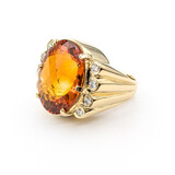  Ring .24ctw Round Diamonds 30ct Citrine 14ky Sz8.5 223120123