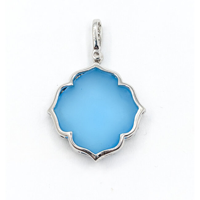 Pendant .25ctw Round Diamonds 33.5x22.25mm Topaz 14kw 33.5x22.25mm 223120075