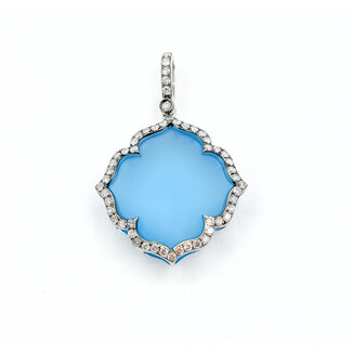 Pendant .25ctw Round Diamonds 33.5x22.25mm Topaz 14kw 33.5x22.25mm 223120075