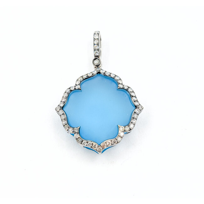 Pendant .25ctw Round Diamonds 33.5x22.25mm Topaz 14kw 33.5x22.25mm 223120075