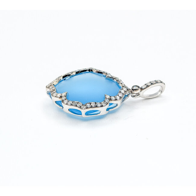 Pendant .25ctw Round Diamonds 33.5x22.25mm Topaz 14kw 33.5x22.25mm 223120075