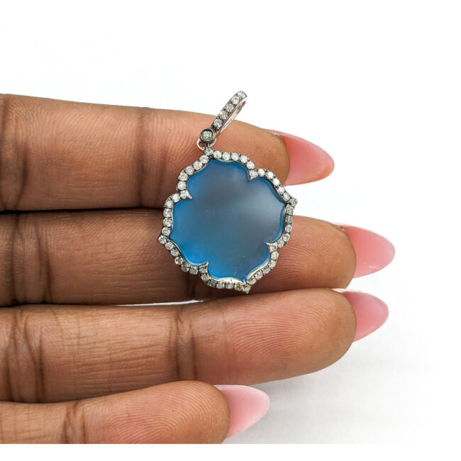 Pendant .25ctw Round Diamonds 33.5x22.25mm Topaz 14kw 33.5x22.25mm 223120075