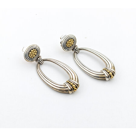 Earrings Lagos Dangle Caviar 18ky/SS 41x16.5mm 223120157