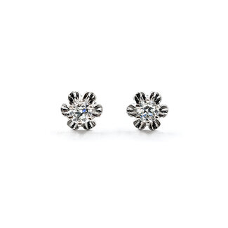 Earrings Buttercup Studs .45ctw Old European Diamonds 14kw 7.7mm 223120098