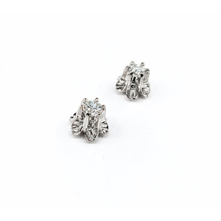 Earrings Buttercup Studs .45ctw Old European Diamonds 14kw 7.7mm 223120098