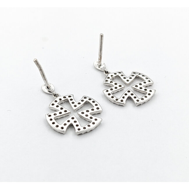 Earrings German Cross .25ctw Round Diamonds 14kw 20x13.5mm 223120083