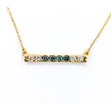  Necklace Bar .19ctw Diamonds .30ctw Brazilian Alexandrite 14ky 18" 123120029