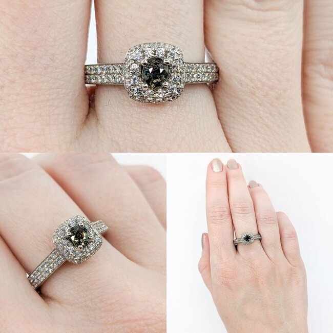 Ring .42ctw Diamonds .37ct Alexandrite 14kw Sz7 123040012