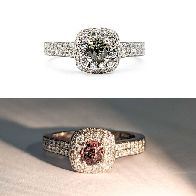 Ring .42ctw Diamonds .37ct Alexandrite GIA Report: 52328879491 14kw Sz7 5.2g 123040012