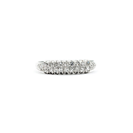 Ring Double Row .25ctw Single Cut Diamonds Platinum Sz8.5 223110059