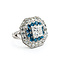 Ring 2.61ctw Round White & Blue Diamonds 2ct Princess Diamond 14kw 620070047