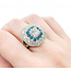 Ring 2.61ctw Round White & Blue Diamonds 2ct Princess Diamond 14kw 620070047