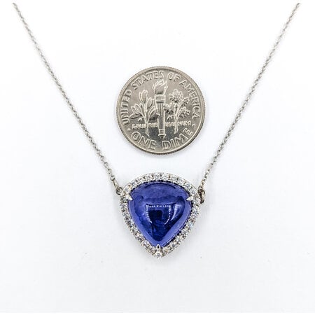 Necklace .30ctw Diamonds 7.27ct Tanzanite 14kw 16-18" 123050137