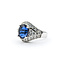 Ring .87ctw Round Diamond 3.24ct Sapphire 14kw 620070037