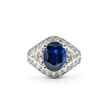  Ring .87ctw Round Diamond 3.24ct Sapphire 14kw 620070037