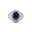 Ring .87ctw Round Diamond 3.24ct Sapphire 14kw 620070037