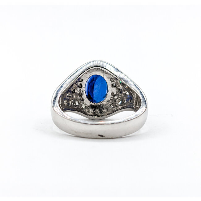 Ring .87ctw Round Diamond 3.24ct Sapphire 14kw 620070037