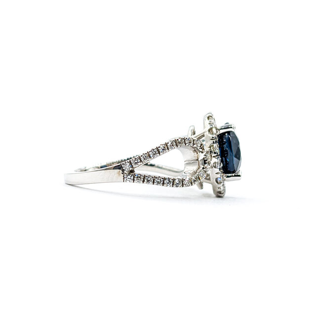 Ring .87ctw Round Diamonds 2.06ct Sapphire 14kw Sz6.5 223030046
