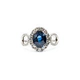  Ring .87ctw Round Diamonds 2.06ct Sapphire 14kw Sz6.5 223030046