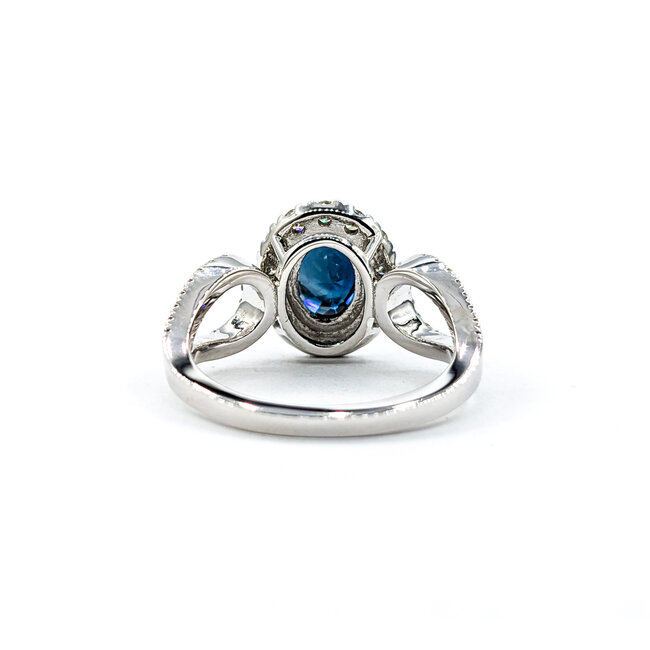 Ring .87ctw Round Diamonds 2.06ct Sapphire 14kw Sz6.5 223030046