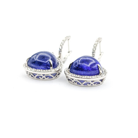 Earrings 1.13ctw Diamonds 20.07ct Tanzanite 14kw 1.2x.7" 123050133