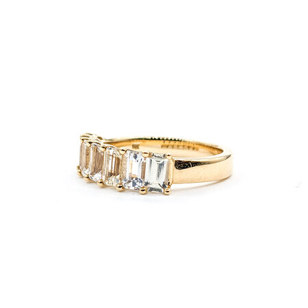 Ring 3.36ctw Emerald Cut Sapphires 14ky Sz6.5 223030051