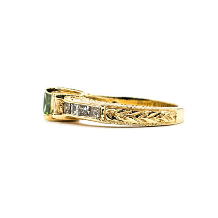 Ring 1.87ctw Green Princess Diamonds 14ky Sz6.5 223030027