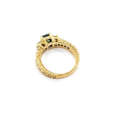 Ring 1.87ctw Green Princess Diamonds 14ky Sz6.5 223030027