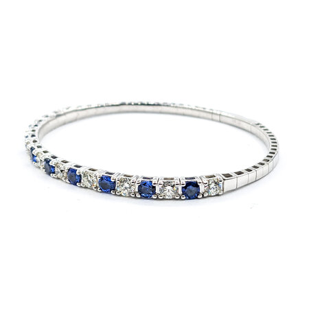 Bracelet Flex 1.88ctw Diamonds 2.45ctw Sapphire 14kw 7" 123050182