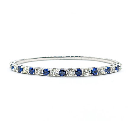 Bracelet Flex 1.88ctw Diamonds 2.45ctw Sapphire 14kw 7" 123050182