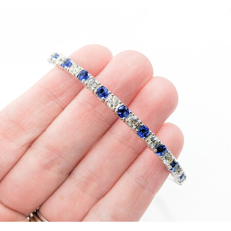 Bracelet Flex 1.88ctw Diamonds 2.45ctw Sapphire 14kw 7" 123050182