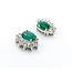 Earring .52ctw Round Diamonds 2.25ctw Emeralds 14kw 14.5x10.5mm 223030041