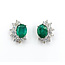 Earring .52ctw Round Diamonds 2.25ctw Emeralds 14kw 14.5x10.5mm 223030041
