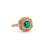  Ring .61ctw Round Diamonds .63ct Emerald 14kr Sz7 223030036