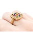 Ring .46ctw Round Diamonds 2.10ctw Muti Color Sapphire 14ky Sz7 223030024