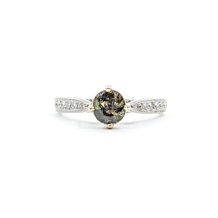 Ring Milgrain .43ctw Diamonds .95ct Alexandrite 14kw Sz7 121090036