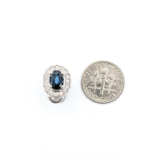 Earrings 2.52ctw Oval Sapphire .65ctw Diamond 14kw 620070003