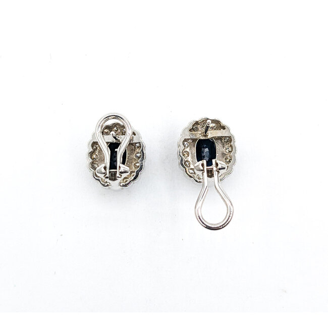 Earrings 2.52ctw Oval Sapphire .65ctw Diamond 14kw 620070003