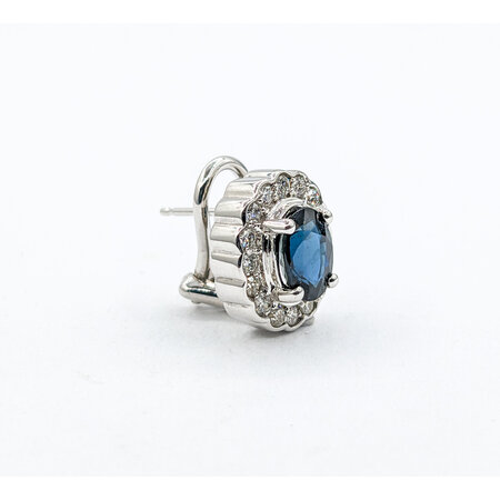 Earrings 2.52ctw Oval Sapphire .65ctw Diamond 14kw 620070003