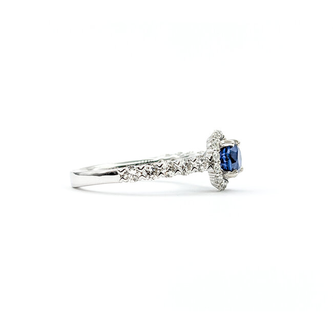 Ring .84ctw Diamonds 1.10ct Sapphire 14kw Sz7 123040043