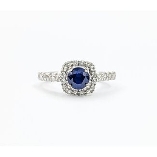 Ring .84ctw Diamonds 1.10ct Sapphire 14kw Sz7 123040043