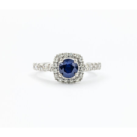 Ring .84ctw Diamonds 1.10ct Sapphire 14kw Sz7 123040043