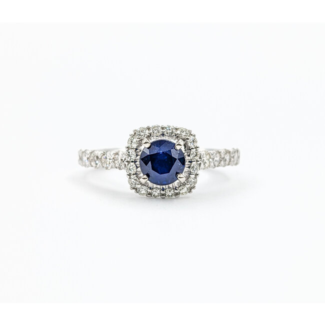 Ring .84ctw Diamonds 1.10ct Sapphire 14kw Sz7 123040043