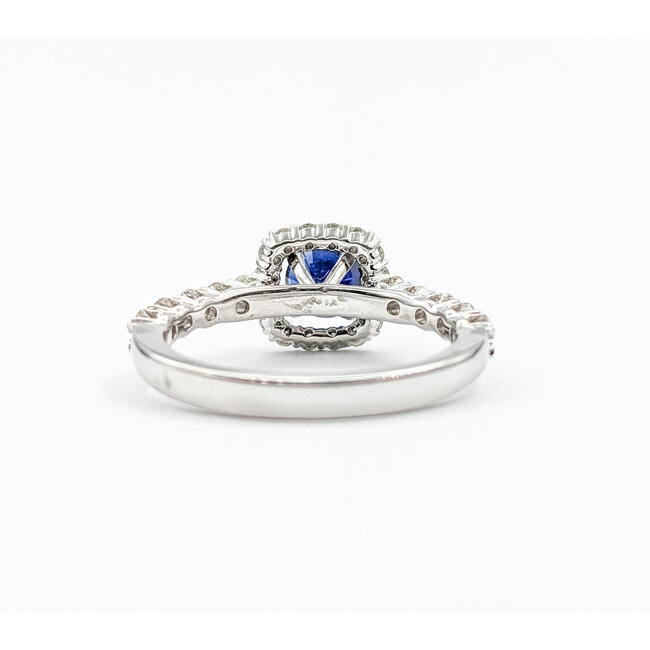 Ring .84ctw Diamonds 1.10ct Sapphire 14kw Sz7 123040043