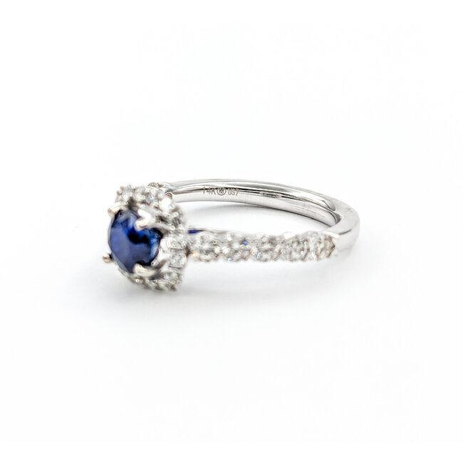 Ring .84ctw Diamonds 1.10ct Sapphire 14kw Sz7 123040043