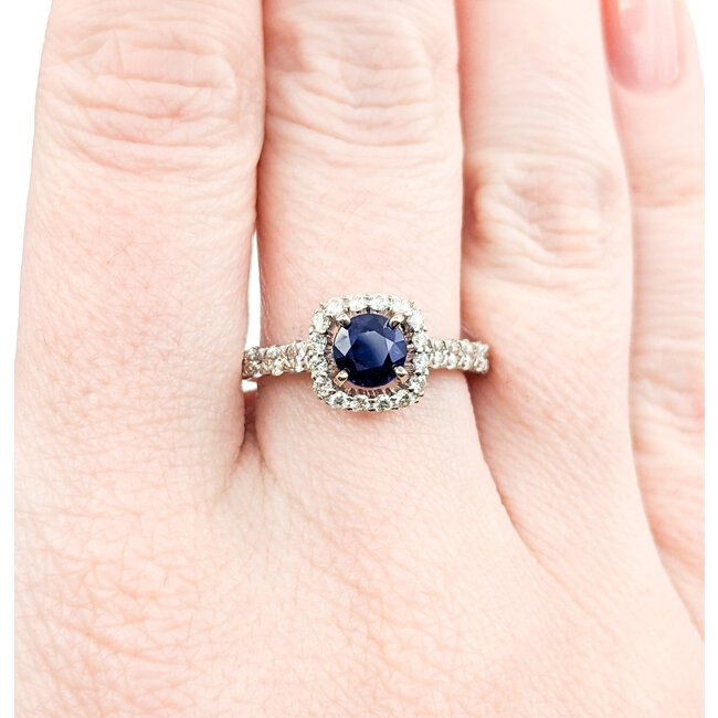 Ring .84ctw Diamonds 1.10ct Sapphire 14kw Sz7 123040043