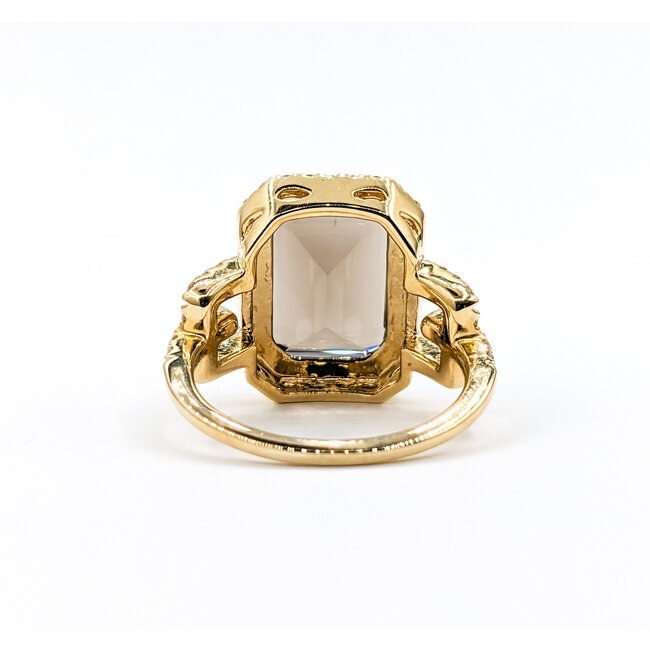 Ring .63ctw Round Diamonds 6.66ct Smokey Quartz 14ky Sz6.5 223030025